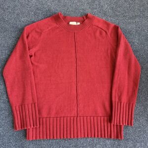 Cyrus Sweater Womens XS Red Crew Neck Raglan Tight-Knit Ribbed Trim Pullover